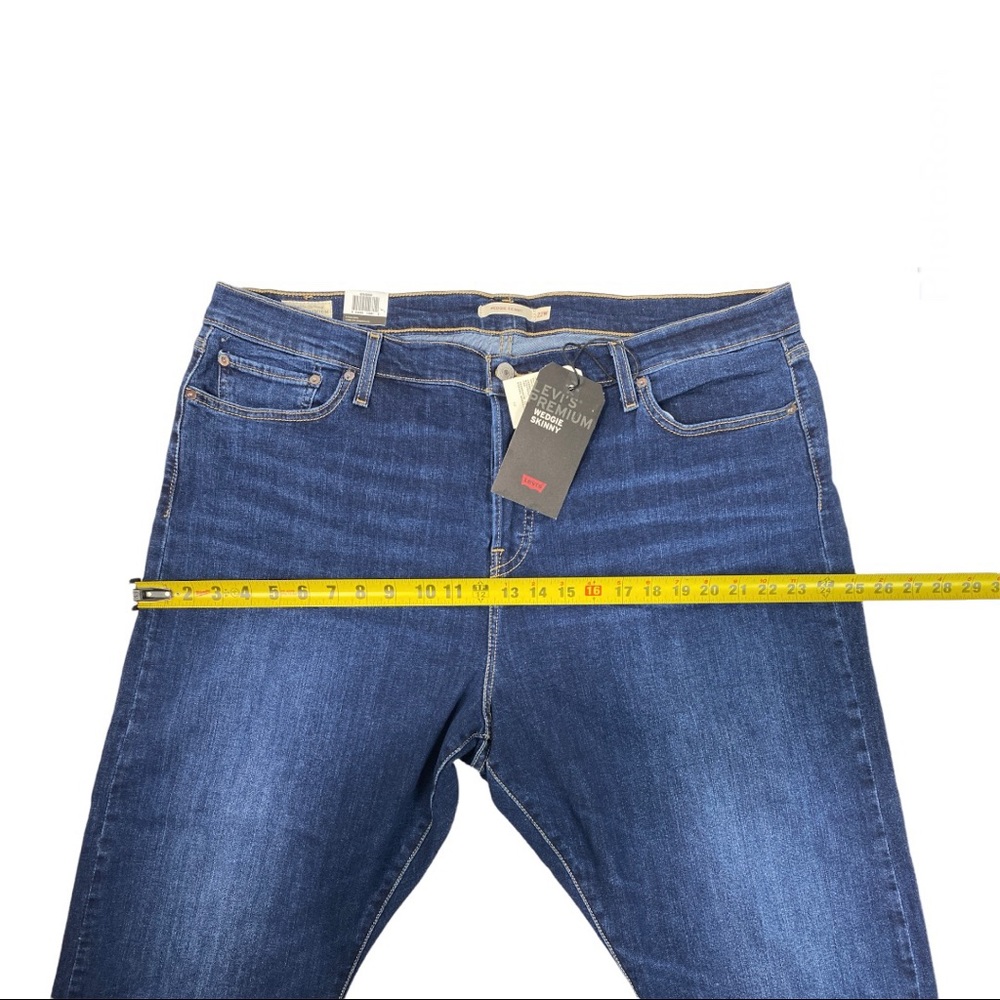 Levis Big E Jeans Wedgie Skinny Womens SZ 22W Crop Raw Hem Button Fly Plus - Picture 13 of 16